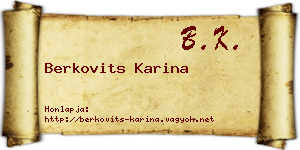Berkovits Karina névjegykártya